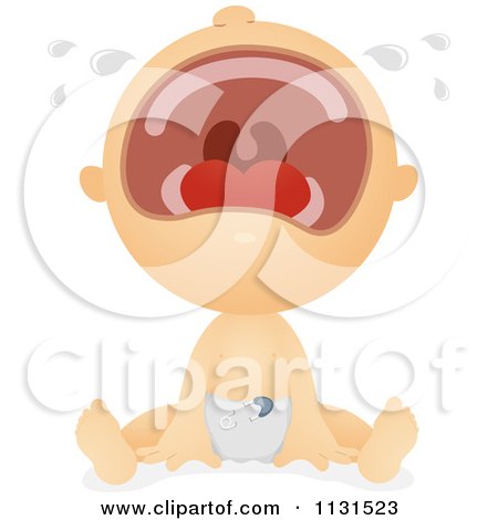 Cartoon Of A Wailing Baby - Royalty Free Vector Clipart by BNP Design Studio