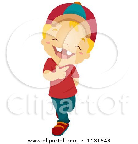 Cartoon Of A Happy Boy With A Big Grin - Royalty Free Vector Clipart by BNP Design Studio