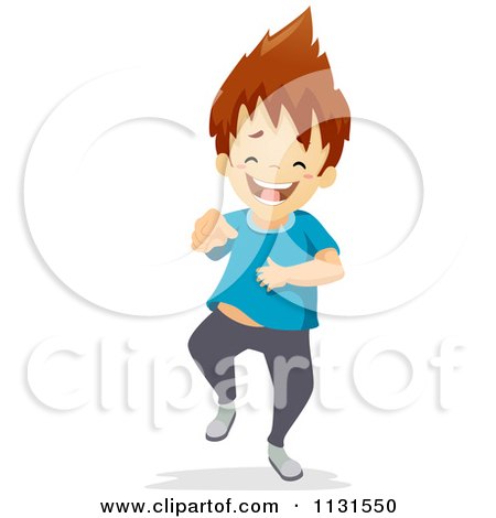 Cartoon Of A Laughing Boy Pointing - Royalty Free Vector Clipart by BNP Design Studio