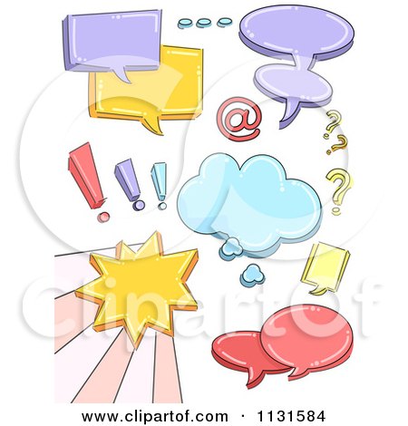 Cartoon Of Colorful Speech Balloons - Royalty Free Vector Clipart by BNP Design Studio