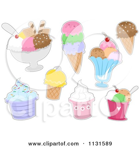 Cartoon Of Ice Cream Treats - Royalty Free Vector Clipart by BNP Design Studio