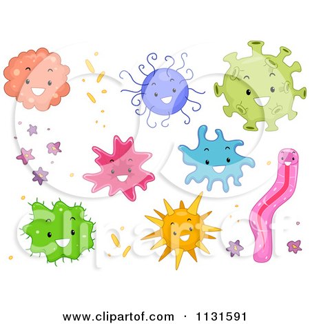 Cartoon Of Colorful Viruses - Royalty Free Vector Clipart by BNP Design Studio