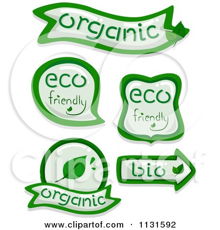 Cartoon Of Green Eco And Organic Design Elements - Royalty Free Vector Clipart by BNP Design Studio