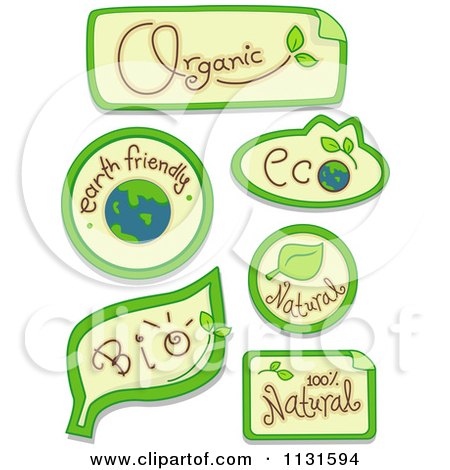 Cartoon Of Eco And Organic Design Elements - Royalty Free Vector Clipart by BNP Design Studio