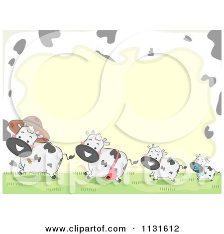 Cartoon Of A Happy Cow Frame - Royalty Free Vector Clipart by BNP Design Studio