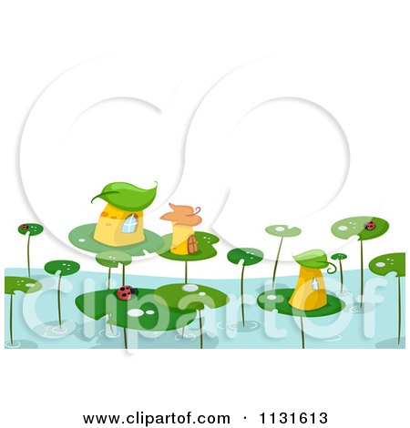 Cartoon Of A Lily Pad Village - Royalty Free Vector Clipart by BNP Design Studio