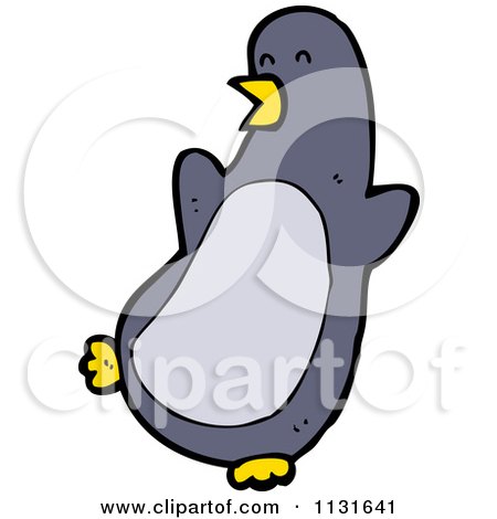 Cartoon Of A Penguin - Royalty Free Vector Clipart by lineartestpilot