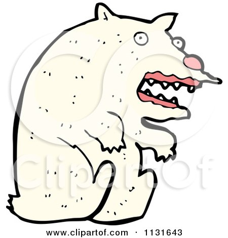Cartoon Of A White Polar Bear 3 - Royalty Free Vector Clipart by lineartestpilot