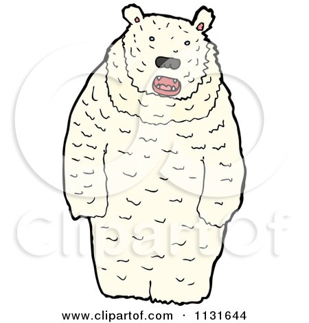Cartoon Of A White Polar Bear 1 - Royalty Free Vector Clipart by lineartestpilot