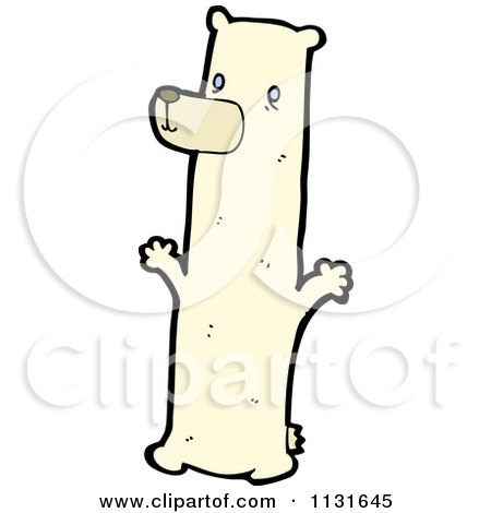 Cartoon Of A Skinny Polar Bear 1 - Royalty Free Vector Clipart by lineartestpilot