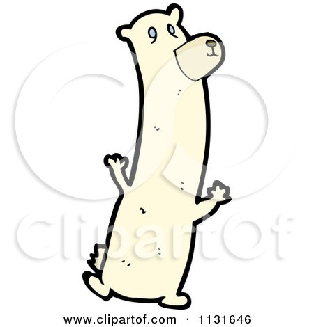 Cartoon Of A Skinny Polar Bear 2 - Royalty Free Vector Clipart by lineartestpilot