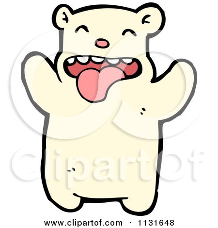 Cartoon Of A Screaming Polar Bear - Royalty Free Vector Clipart by lineartestpilot