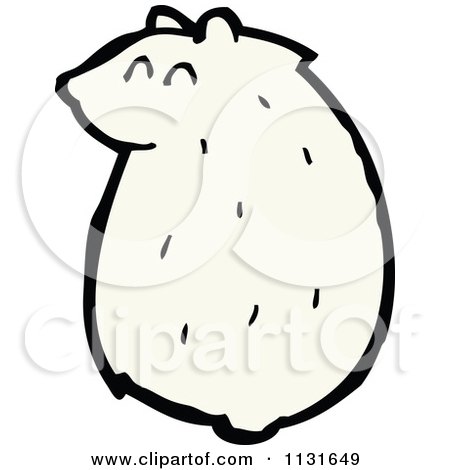 Cartoon Of A Sitting Hamster 4 - Royalty Free Vector Clipart by lineartestpilot