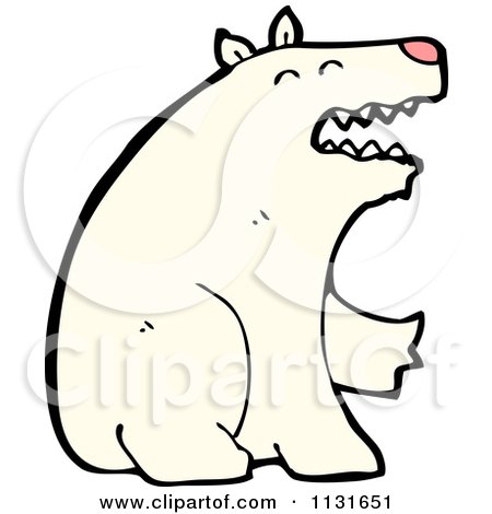 Cartoon Of A White Polar Bear 2 - Royalty Free Vector Clipart by lineartestpilot