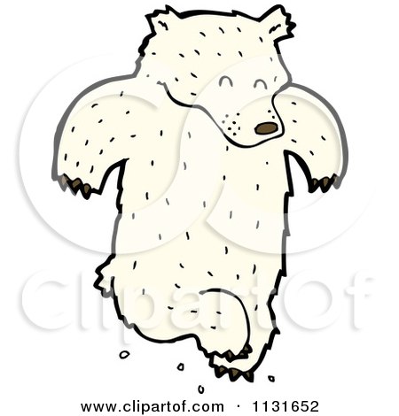 Cartoon Of A Dancing Polar Bear - Royalty Free Vector Clipart by lineartestpilot
