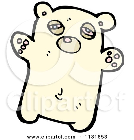Cartoon Of An Arctic Polar Bear - Royalty Free Vector Clipart by lineartestpilot