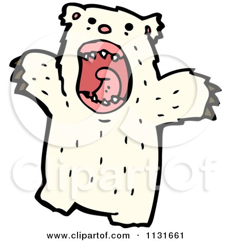 Cartoon Of A Polar Bear - Royalty Free Vector Clipart by lineartestpilot