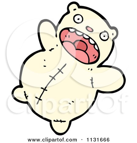 Cartoon Of A Polar Teddy Bear - Royalty Free Vector Clipart by lineartestpilot