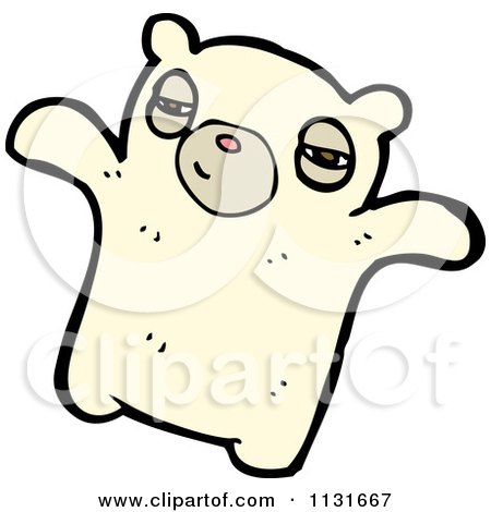 Cartoon Of A Polar Bear - Royalty Free Vector Clipart by lineartestpilot