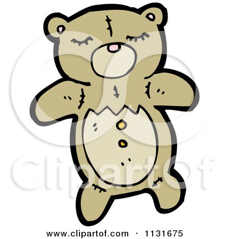 Cartoon Of A Brown Teddy Bear - Royalty Free Vector Clipart by lineartestpilot