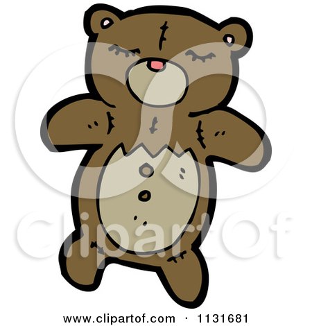 Cartoon Of A Teddy Bear - Royalty Free Vector Clipart by lineartestpilot