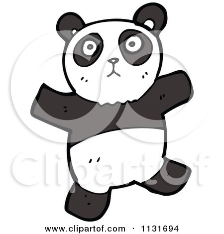 Cartoon Of A Panda 1 - Royalty Free Vector Clipart by lineartestpilot