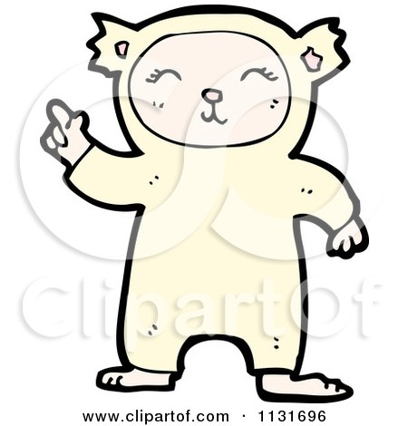 Cartoon Of A Kid In A Bear Costume - Royalty Free Vector Clipart by lineartestpilot