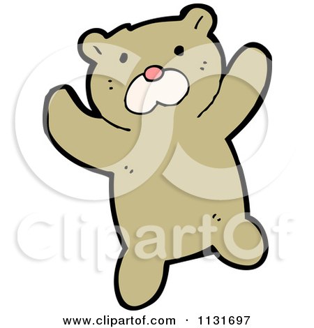 Cartoon Of A Cute Brown Bear - Royalty Free Vector Clipart by lineartestpilot