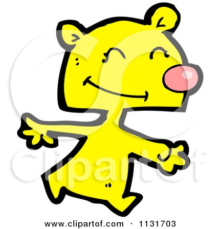 Cartoon Of A Yellow Bear - Royalty Free Vector Clipart by lineartestpilot