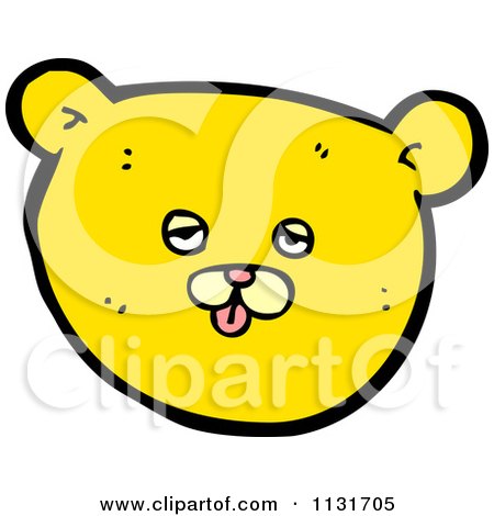 Cartoon Of A Yellow Bear Face 2 - Royalty Free Vector Clipart by lineartestpilot