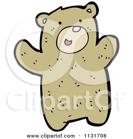 Cartoon Of A Brown Bear - Royalty Free Vector Clipart by lineartestpilot