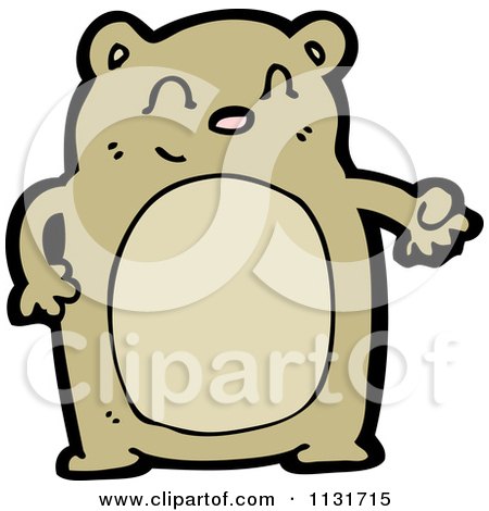 Cartoon Of A Cute Brown Bear 1 - Royalty Free Vector Clipart by lineartestpilot