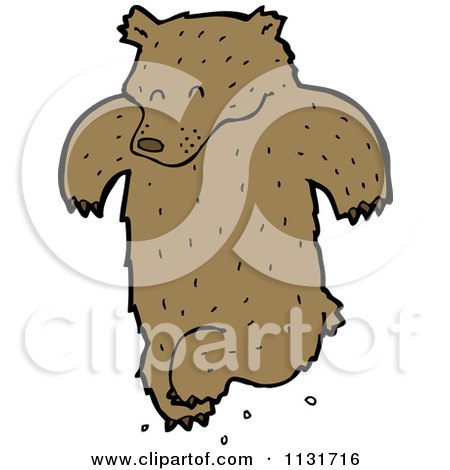 Cartoon Of A Dancing Bear - Royalty Free Vector Clipart by lineartestpilot