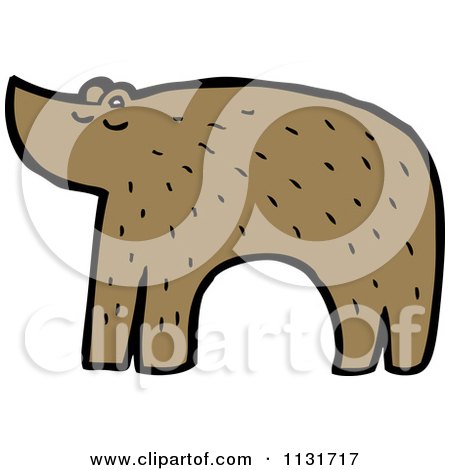 Cartoon Of A Brown Bear - Royalty Free Vector Clipart by lineartestpilot