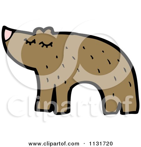 Cartoon Of A Brown Bear - Royalty Free Vector Clipart by lineartestpilot