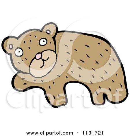 Cartoon Of A Brown Bear - Royalty Free Vector Clipart by lineartestpilot