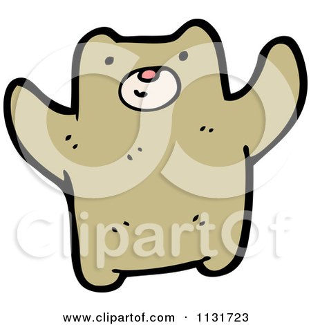 Cartoon Of A Brown Bear - Royalty Free Vector Clipart by lineartestpilot