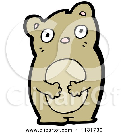 Cartoon Of A Cute Brown Bear 4 - Royalty Free Vector Clipart by lineartestpilot