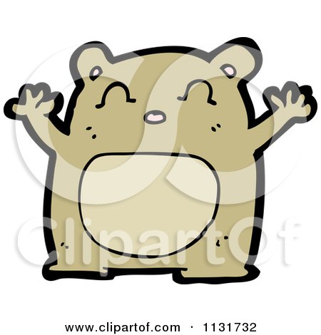 Cartoon Of A Cute Brown Bear 2 - Royalty Free Vector Clipart by lineartestpilot