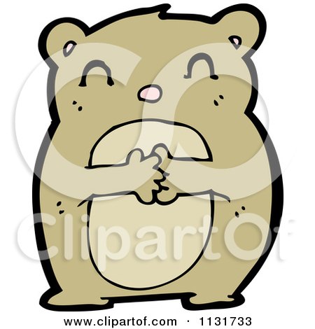 Cartoon Of A Cute Brown Bear 3 - Royalty Free Vector Clipart by lineartestpilot