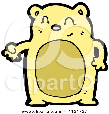 Cartoon Of A Yellow Bear 1 - Royalty Free Vector Clipart by lineartestpilot