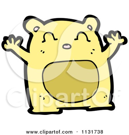 Cartoon Of A Yellow Bear 2 - Royalty Free Vector Clipart by lineartestpilot