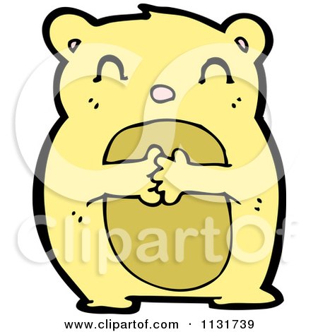 Cartoon Of A Yellow Bear 3 - Royalty Free Vector Clipart by lineartestpilot