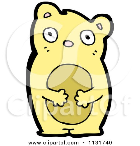 Cartoon Of A Yellow Bear 4 - Royalty Free Vector Clipart by lineartestpilot