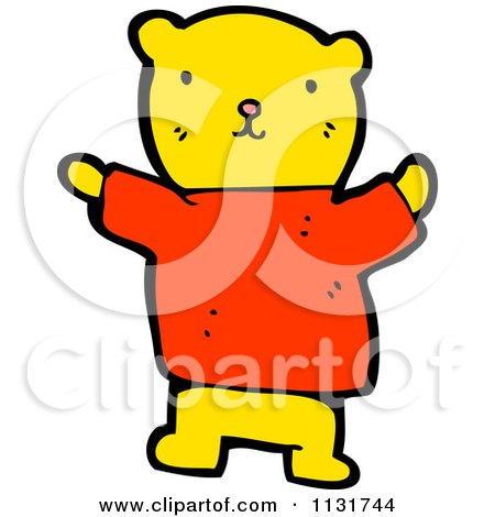 Cartoon Of A Yellow Bear - Royalty Free Vector Clipart by lineartestpilot