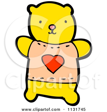 Cartoon Of A Yellow Bear - Royalty Free Vector Clipart by lineartestpilot