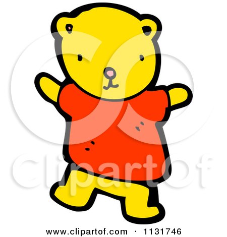 Cartoon Of A Yellow Bear - Royalty Free Vector Clipart by lineartestpilot