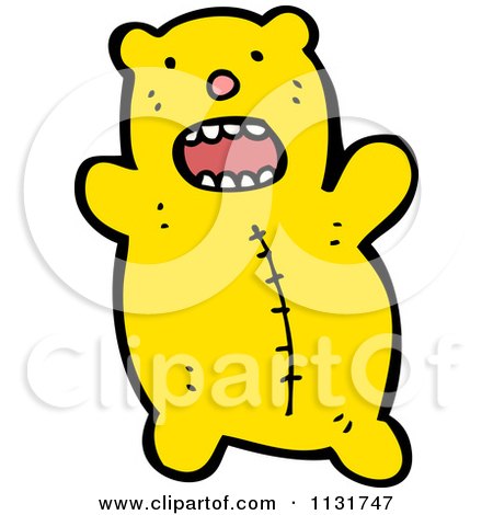 Cartoon Of A Yellow Bear - Royalty Free Vector Clipart by lineartestpilot