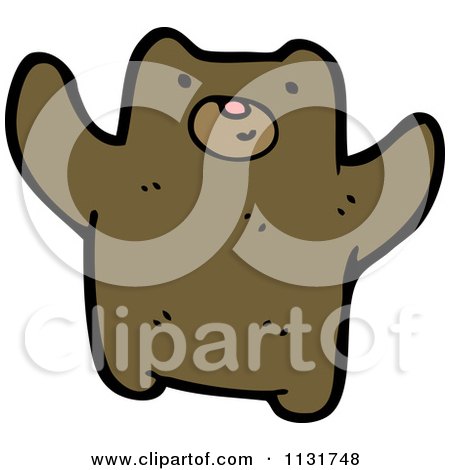 Cartoon Of A Brown Bear - Royalty Free Vector Clipart by lineartestpilot