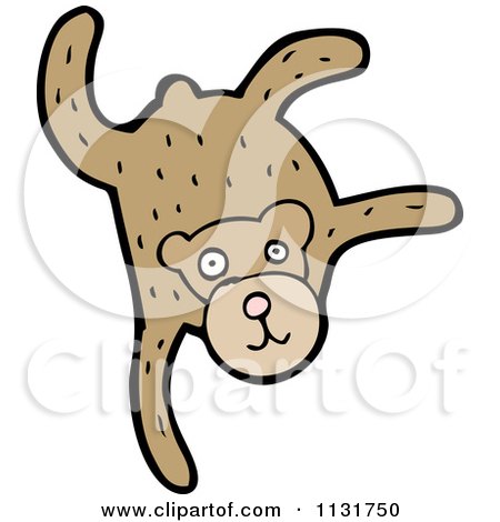 Cartoon Of A Bear Doing A Hand Stand - Royalty Free Vector Clipart by lineartestpilot